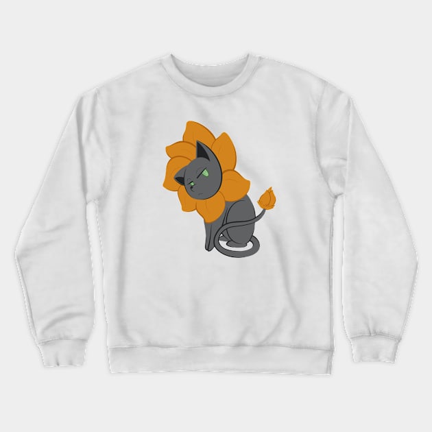 Flower Kitten Crewneck Sweatshirt by candice-allen-art